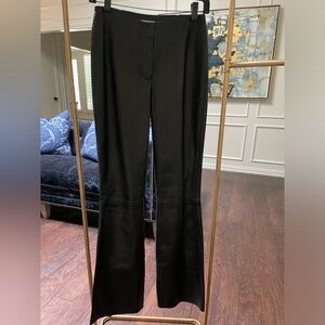 Margaret M Straight Leg Leather Pants